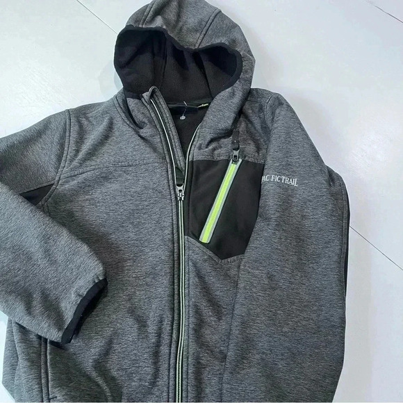 Pacific trail kids zip nad hood size 8 gray black - Picture 2 of 5